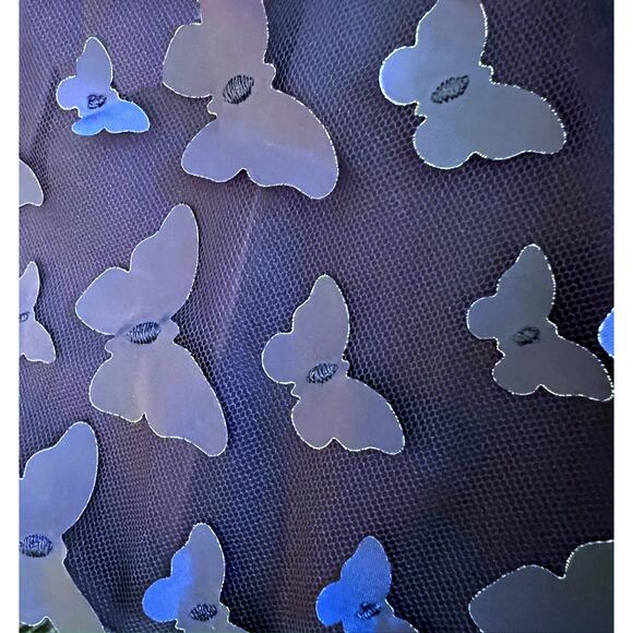 Lulus Time to Fly Navy Blue 3D Butterfly Lace-Up Midi Dress Size Small - Picture 13 of 14